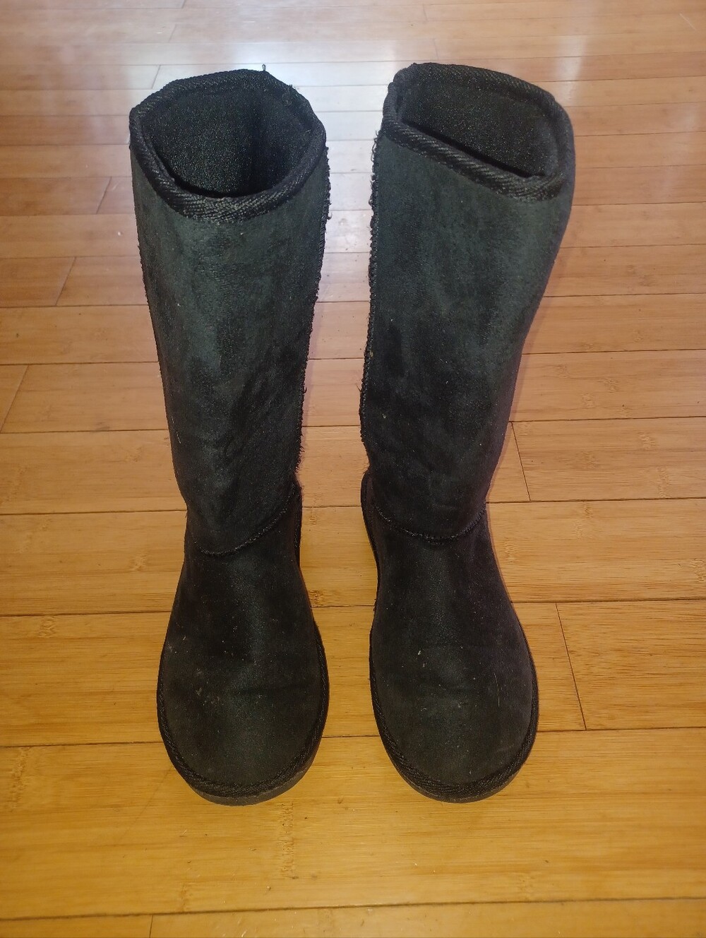 Airwalk Black Pull Up Boots Womans Size 9 Faux Suede Winter